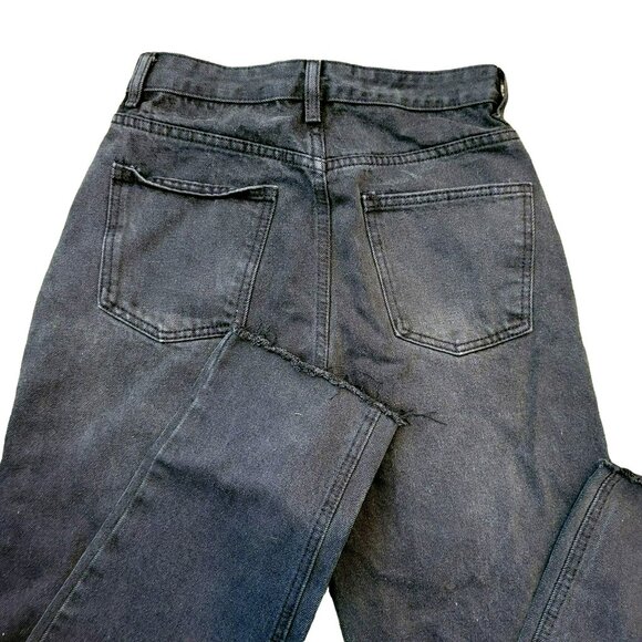 Black Jeans Womens Distressed Straight-Leg Denim Jeans Size Small JJ1598 - Picture 2 of 6